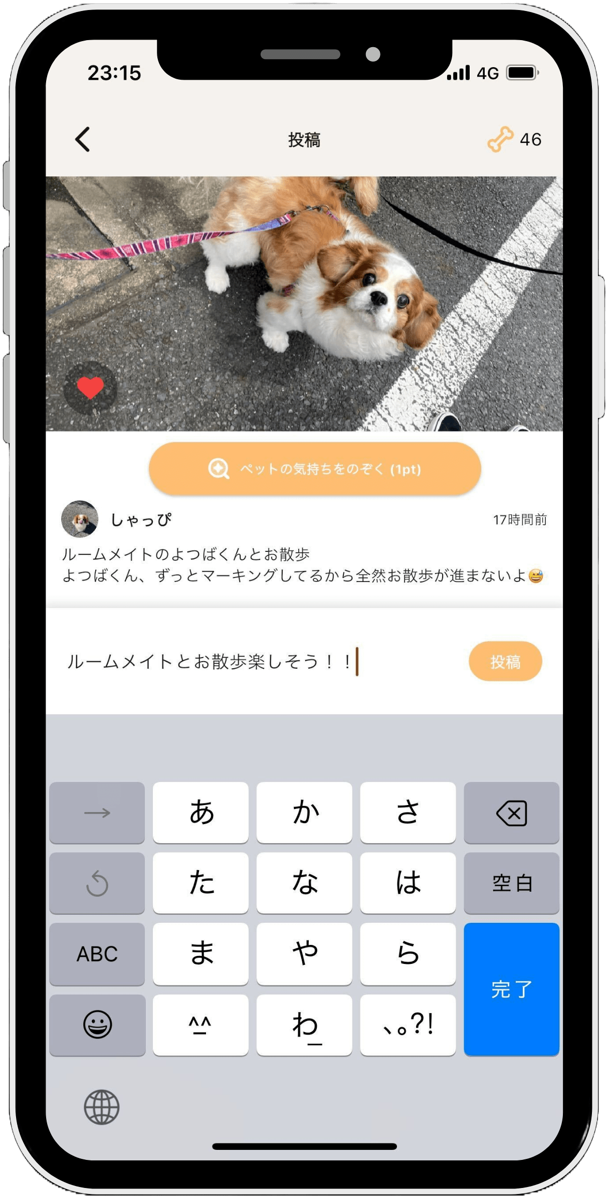 mofpoiアプリのコメント画面
